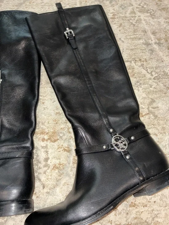 Coach Mulan Calf Black Leather Over-the-Knee Riding Boots - Picture 5 of 9